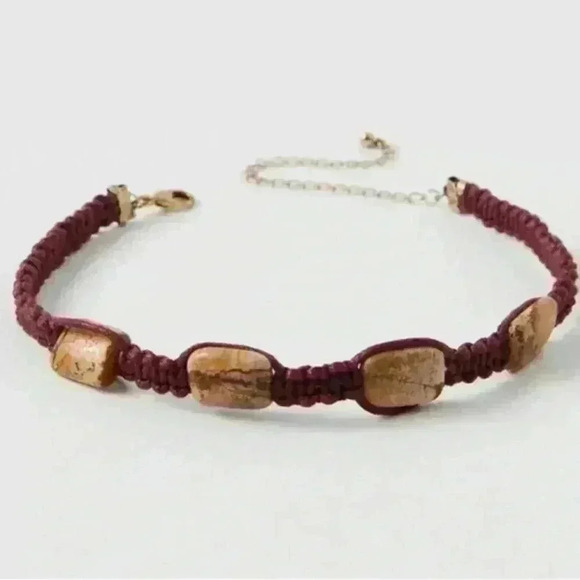 NWT Free People Sweet Caroline Choker ~ Maroon / Burgandy - Picture 2 of 6